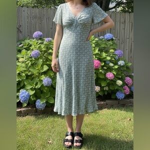 Vtg J Jill Midi Dress Womens Size 8 Y2K 90's‎ Cottagecore Flowy
